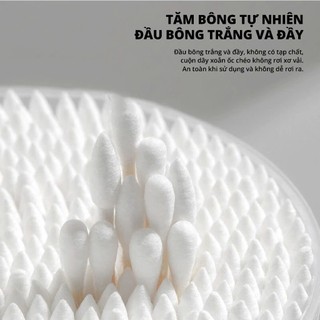 TĂM BÔNG TRE THÂN TRE 2 ĐẦU 1000 CÂY – COMBO 2 HỘP VỆ SINH TAI TẨY TRANG MAKEUP COTTON SWAB KHÔNG XƠ