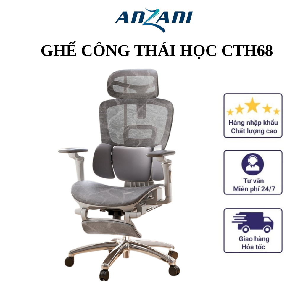Ghế Công Thái Học , Gaming Cao Cấp CTH-68 Anzani Full Lưới Cao Cấp 2025 ...
