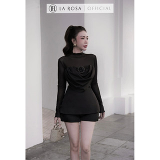 Set Nhún Ngực Đính Hoa Phối Lưới La Rosa Set Basic Phù Hợp Dự Tiệc Sang Chảnh, Dạo Phố Tiểu Thư S821