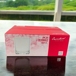 Bộ 12 Ly Thủy Tinh Bầu Lùn Góc Uống Trà Đá 225ml - PCD22002 Cẩm Đạt