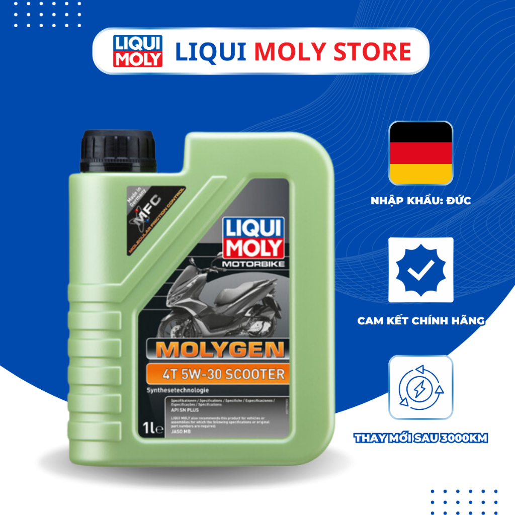 Liqui Moly Molygen Scooter Nhớt tổng hợp cao cấp cho xe tay ga- Sản xuất tại Đức