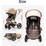 Xe đẩy nôi trẻ em gấp gọn 2 chiều 3 tư thế, xe đẩy xoay chiều 3 in1 cao cấp nhãn hiệu New Beginning — ảnh 3