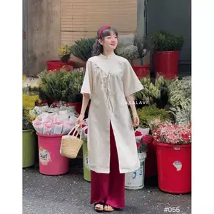 🍒 SET ÁO DÀI NHUNG 3 NƠ + QUẦN LỤA + CÀI TÓC SP020299 🔥𝐇𝐨𝐚̉ 𝐓𝐨̂́𝐜🔥 𝐌𝐄𝐎𝐈𝐍𝐃𝐀𝐇𝐎𝐔𝐒𝐄