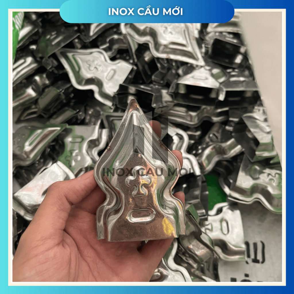 COMBO 10 - Mác xoắn chụp hàng rào INOX 304, nắp chụp bịt đầu sắt hộp 20x40