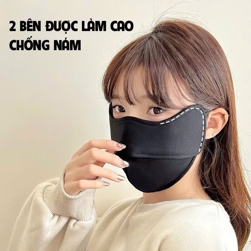 Khẩu trang vải chống nắng 5D ,dày 3 lớp có dây điều chỉnh