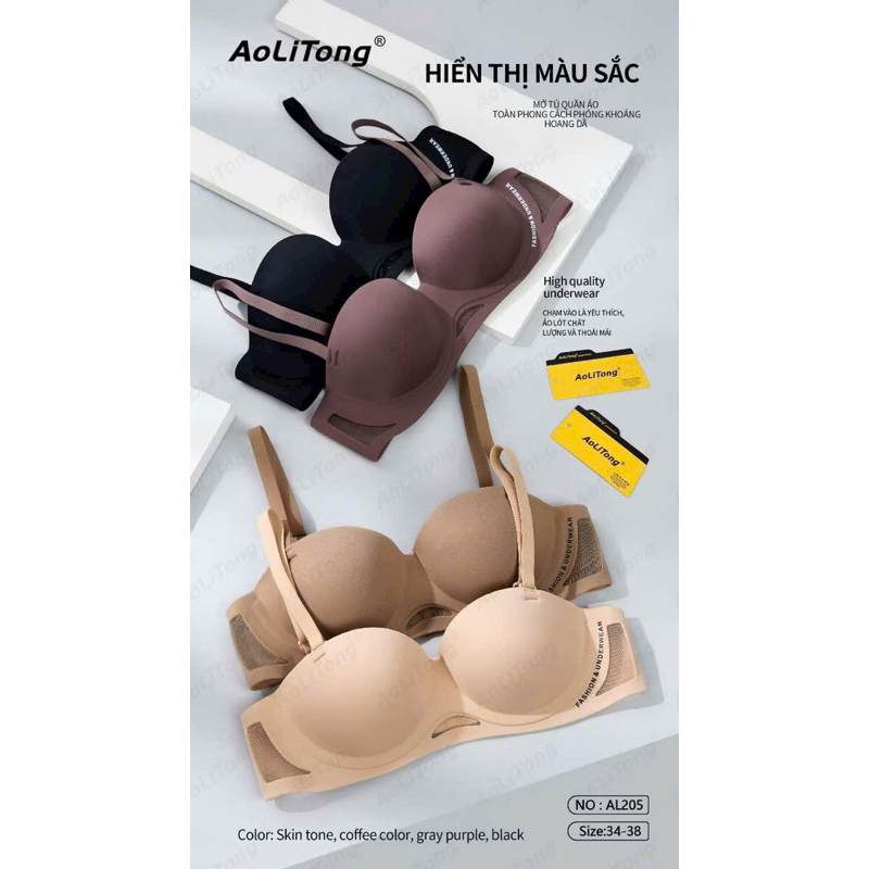 Áo lót cúp ngang Aolitong đệm 3cm nâng ngực 205