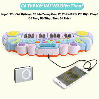 Đàn Piano Điện Tử Cho Bé 24 Phím Kèm Micro Và Chân Đế - Đồ Chơi Âm Nhạc Có Đèn, Nhiều Giai Điệu, Chuẩn Âm