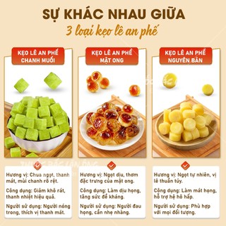 Combo kẹo lê an phế mix vị 100g, kẹo ngâm ho, chanh muối, mật ong, thanh nhiệt, giảm ho, tiêu đờm
