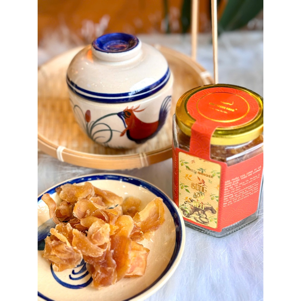 Ảnh Mứt Gừng Dẻo Sấy Lạnh Nguyên Chất Kim Cương Vàng Lọ 100 Gram 3