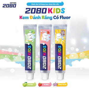 Kem Đánh Răng Trẻ Em Cao Cấp Hàn Quốc 2080 Kids Strawberry Dâu Tây/ Apple Táo 80g
