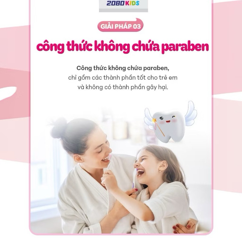 Kem Đánh Răng Trẻ Em Cao Cấp Hàn Quốc 2080 Kids Strawberry Dâu Tây/ Apple Táo 80g