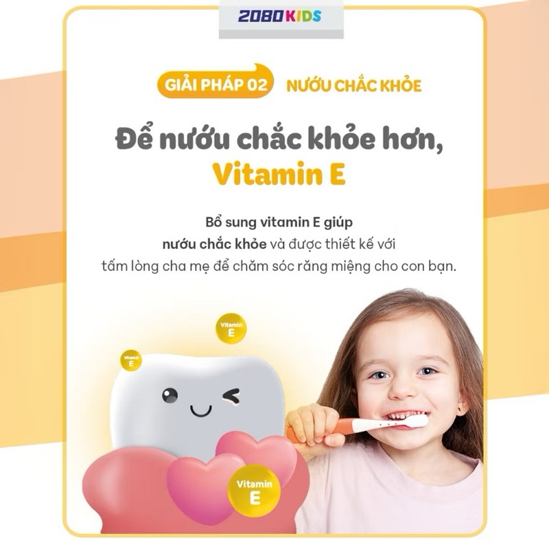 Kem Đánh Răng Trẻ Em Cao Cấp Hàn Quốc 2080 Kids Strawberry Dâu Tây/ Apple Táo 80g
