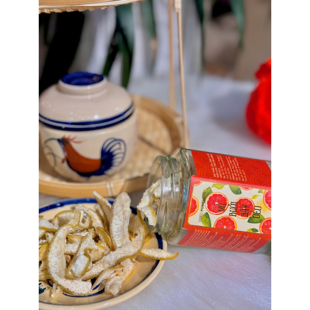 Ảnh Vỏ Bưởi Sấy Lạnh Nguyên Chất Kim Cương Vàng Giảm Đờm Chữa Ho Khan Tiếng Tăng Đề Kháng Lọ 60 Gram 4