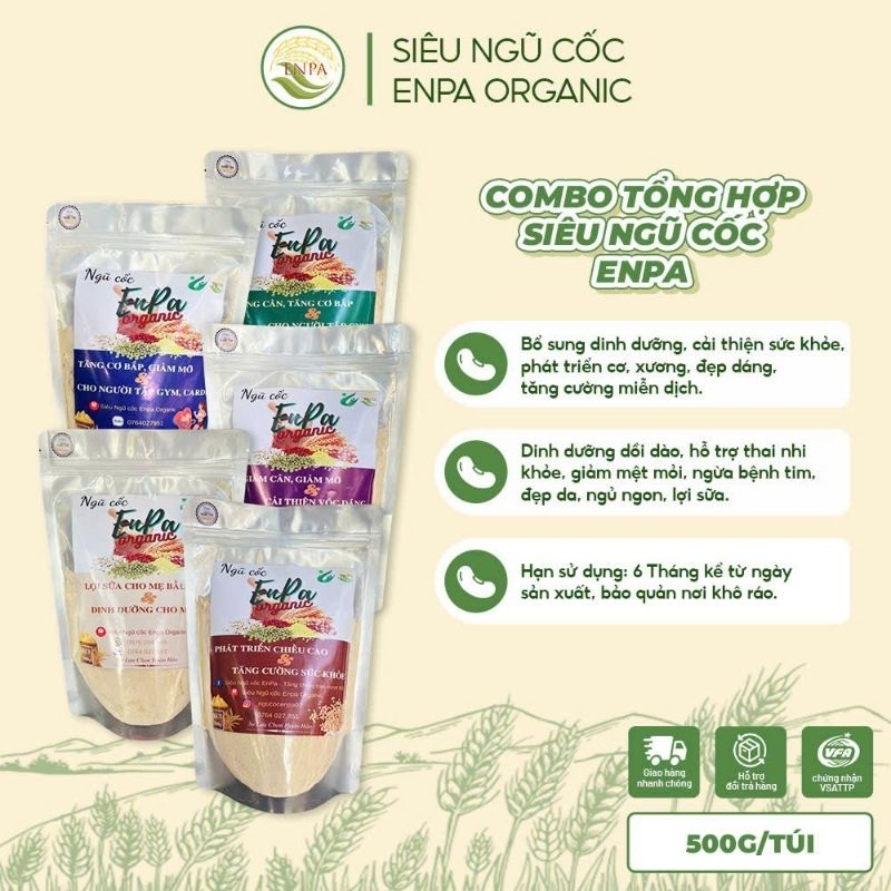 Siêu Ngũ cốc Dinh dưỡng Cao cấp 20 loại hạt EnPa ( Tăng chiều cao, Tăng cân, Tăng cơ, Giảm cân, Giảm Mỡ, Lợi sữa )