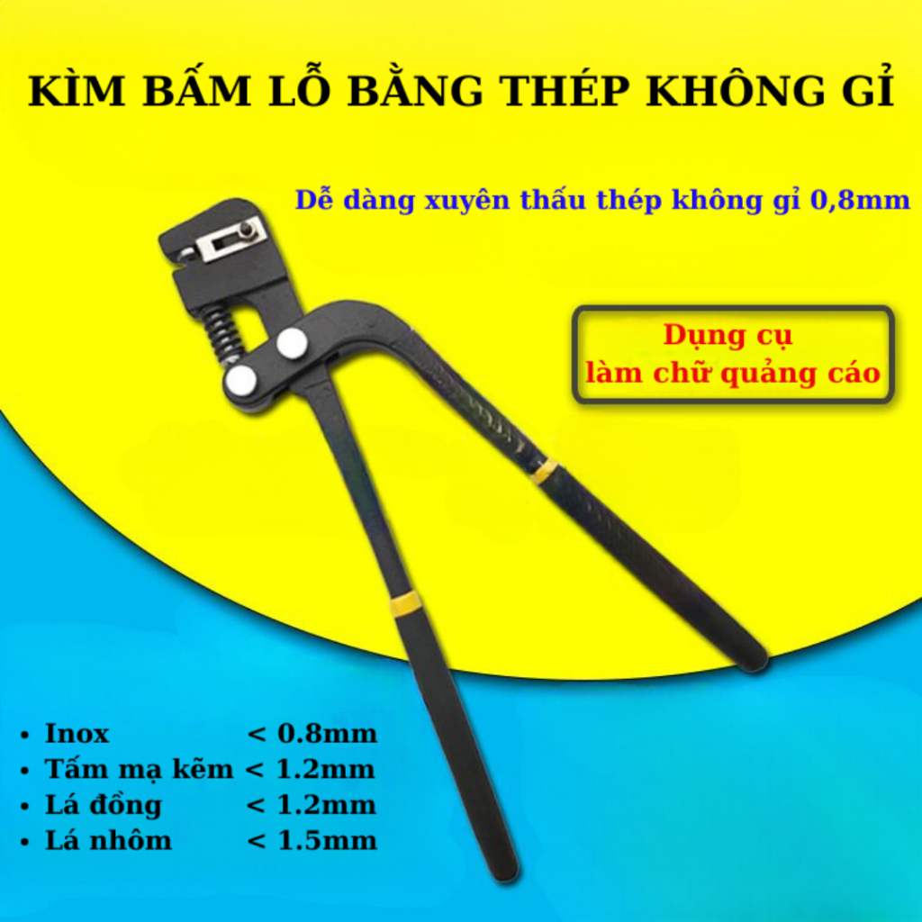 Kìm Đục Lỗ BEDO Thép Cao Cấp 12 Inch Lỗ 4.2mm Bấm Nhôm Tôn Inox Bền Chắc Chuyên Nghiệp
