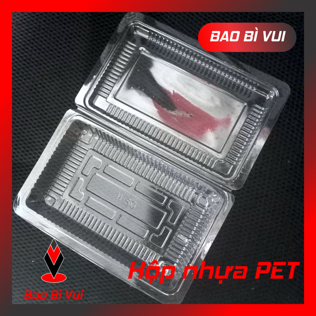[100 cái] Hộp đựng bánh H30 / H50 / H55 / H25 / H21 nhựa PET - BAO BÌ VUI