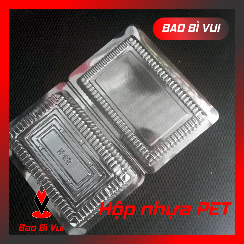 [100 cái] Hộp đựng bánh H30 / H50 / H55 / H25 / H21 nhựa PET - BAO BÌ VUI