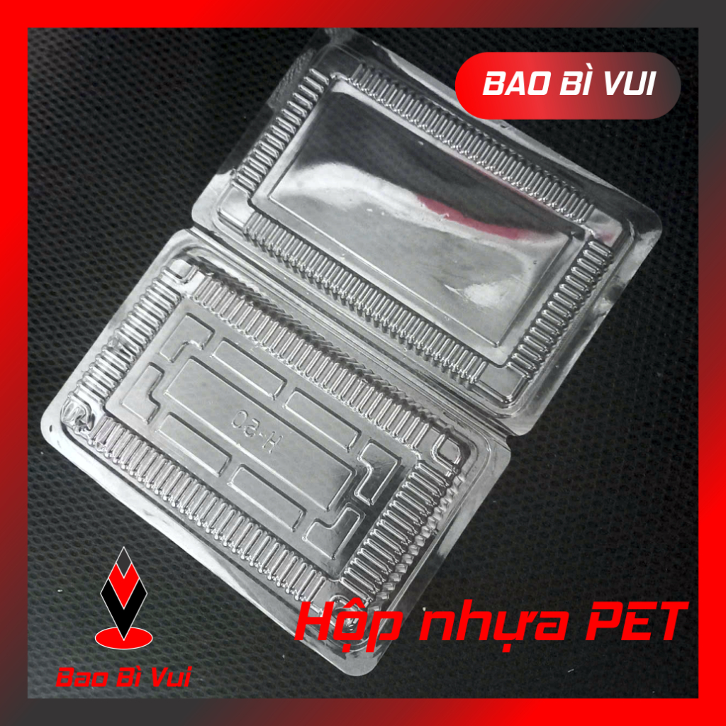 [100 cái] Hộp đựng bánh H30 / H50 / H55 / H25 / H21 nhựa PET - BAO BÌ VUI