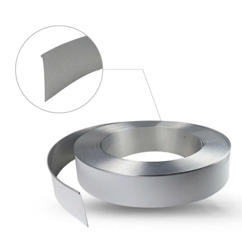 Gáy Nhôm Uốn Chữ Nổi BEDO Bạc Xước Có Gờ 0.6mm Cao 4cm 6cm 8cm 10cm Cuộn 50m Bền Đẹp