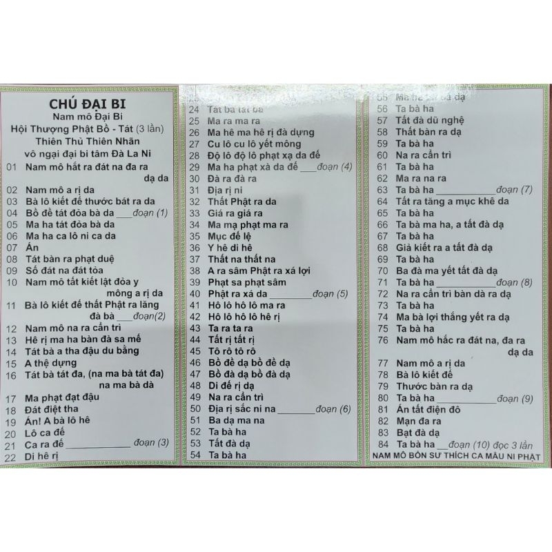 Ảnh Tờ Chú Đại Bi - Quan Thế Âm Bồ Tát 1