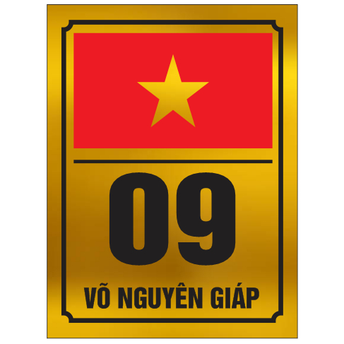 Biển số nhà cờ đỏ sao vàng chất liệu alu gương IN UV
