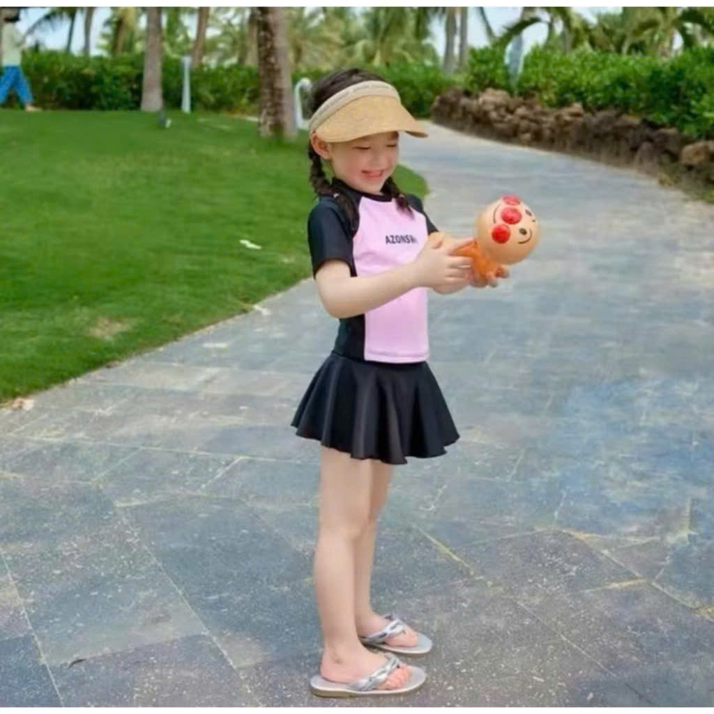 Bikini, đồ bơi nữ mẹ và bé , 2 mảnh dạng váy có quần bảo hộ kín đáo Lanbishop MS1101