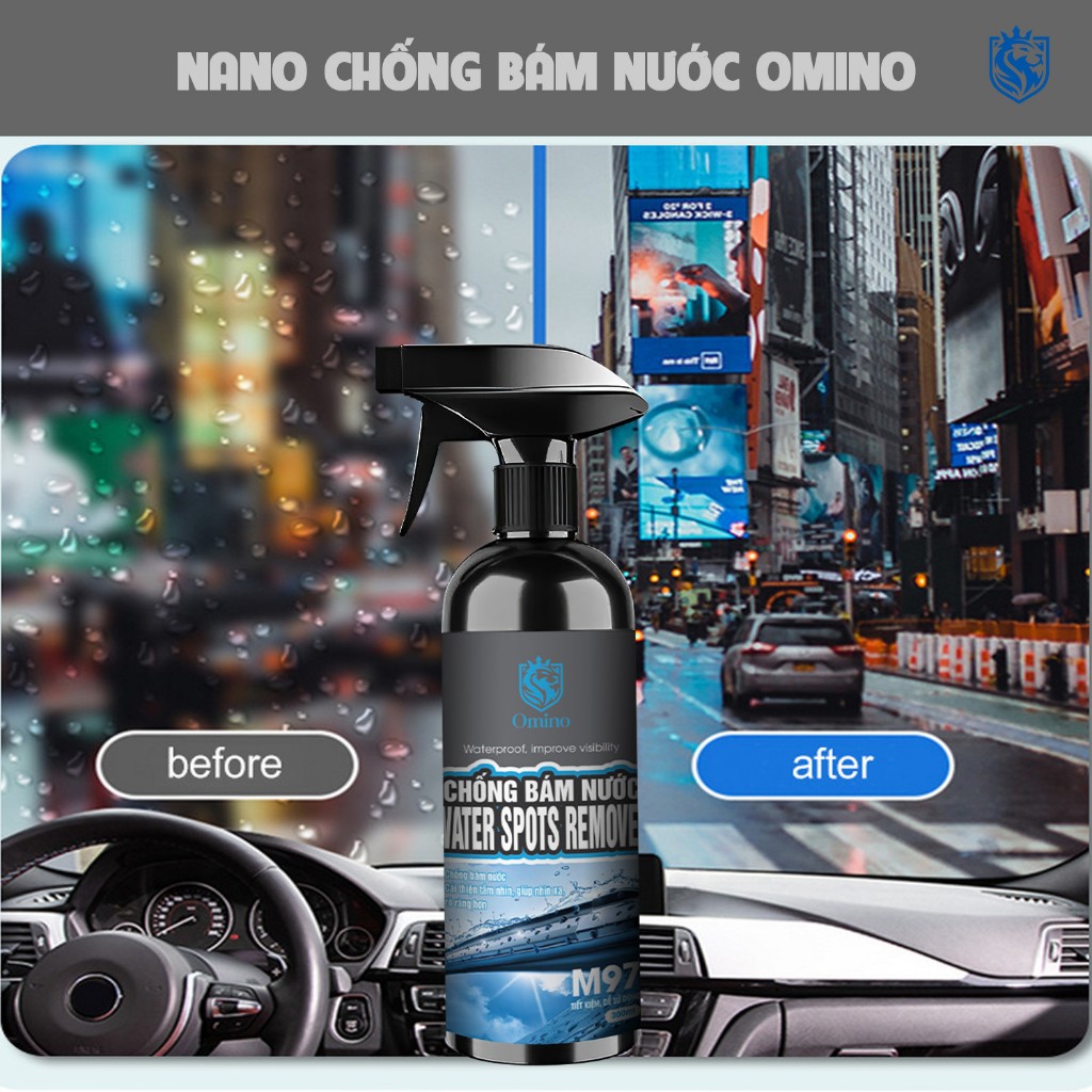 Chai xịt phủ nano chống bám nước trên kính xe ô tô an toàn lái xe trong mưa M97