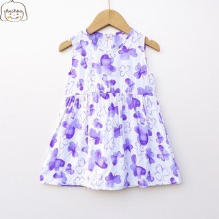 Váy Lanh bé gái, Đầm Lanh bé gái sát nách dáng suông ChuChoaKids [VBC26]