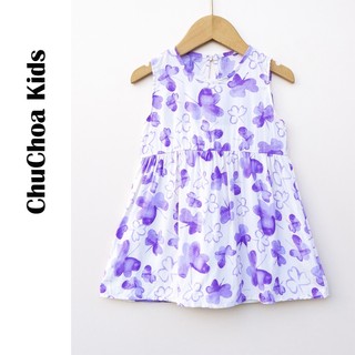 Váy Lanh bé gái, Đầm Lanh bé gái sát nách dáng suông ChuChoaKids [VBC26]