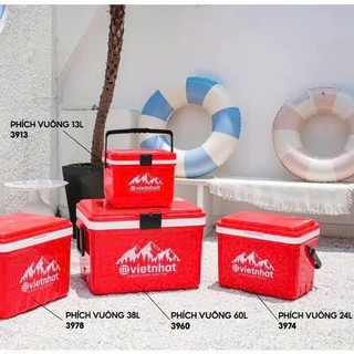 Thùng đá giữ nhiệt, Phích đá vuông 13L,16L,24L,38L,60L nhựa Việt Nhật, giữ nhiệt lâu, an toàn