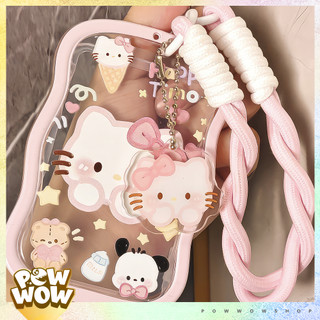 Bao Đựng Thẻ Nhân Viên Dọc Nhựa Mica Trong Suốt Phong Cách Hoạt Hình Sanrio Hello HK & Pochacco Cute Đáng Yêu