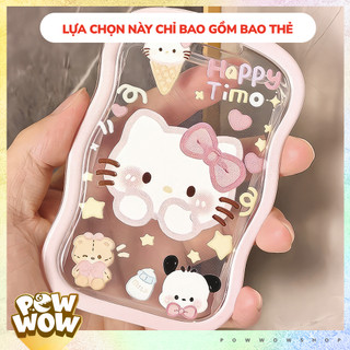 Bao Đựng Thẻ Nhân Viên Dọc Nhựa Mica Trong Suốt Phong Cách Hoạt Hình Sanrio Hello HK & Pochacco Cute Đáng Yêu