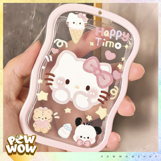 Bao Đựng Thẻ Nhân Viên Dọc Nhựa Mica Trong Suốt Phong Cách Hoạt Hình Sanrio Hello HK & Pochacco Cute Đáng Yêu