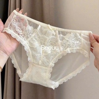 Combo 4 Quần Lót Nữ Cotton Ren Hoa Mềm Sexy Đính Nơ, Quần Chip Thoáng Đáy May 2 Lớp King Shop L-8809