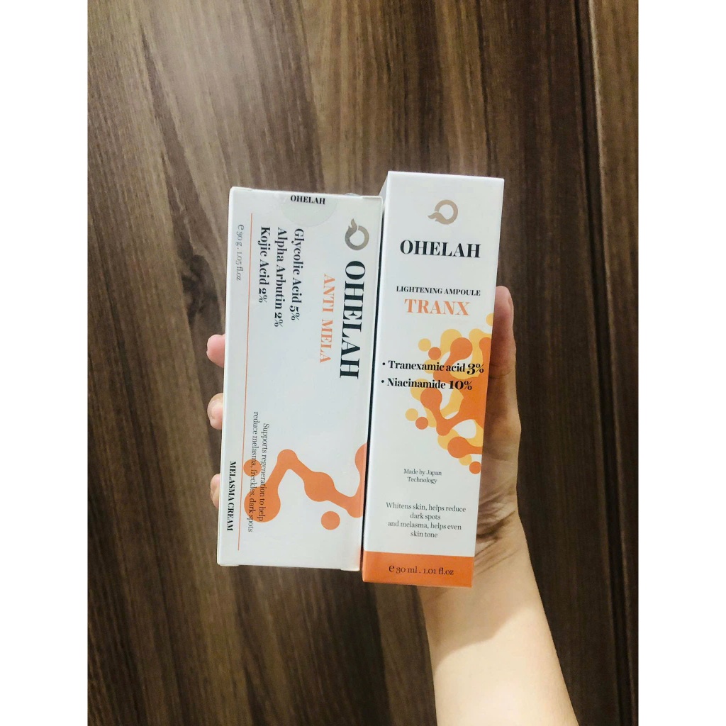 [CHÍNH HÃNG] Bộ Kem - Serum Mờ thâm sạm Nám Ohelah  - Sáng da, Dưỡng Trắng, Căng Bóng Mịn Da.