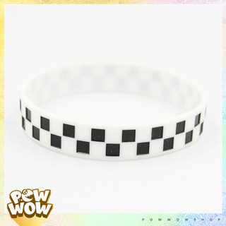 Vòng Tay Thể Thao Nhựa Silicone Dẻo Phong Cách Hoạ Tiết Sọc Caro Checkerboard Unisex Năng Động