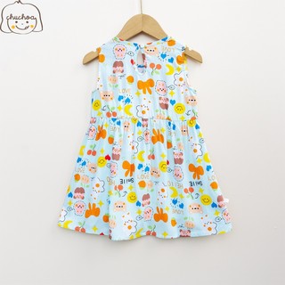 Váy Lanh bé gái, Đầm Lanh bé gái sát nách dáng suông ChuChoaKids [VBC26]