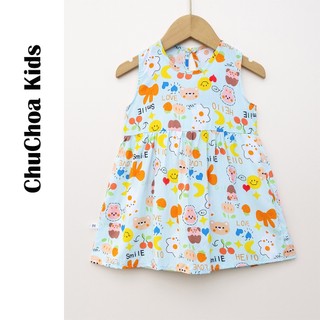 Váy Lanh bé gái, Đầm Lanh bé gái sát nách dáng suông ChuChoaKids [VBC26]