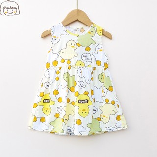 Váy Lanh bé gái, Đầm Lanh bé gái sát nách dáng suông ChuChoaKids [VBC26]