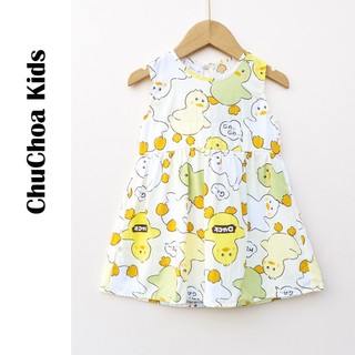 Váy Lanh bé gái, Đầm Lanh bé gái sát nách dáng suông ChuChoaKids [VBC26]