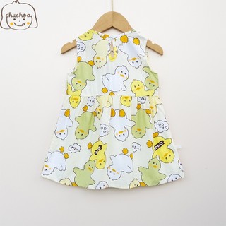 Váy Lanh bé gái, Đầm Lanh bé gái sát nách dáng suông ChuChoaKids [VBC26]
