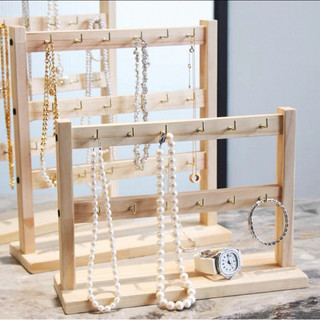 Dây chuyền Giá đỡ, Giá đựng đồ trang sức bông tai , có móc trưng bày vòng tay bằng gỗ