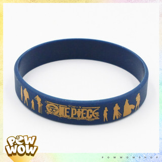 Vòng Tay Thể Thao Nhựa Silicone Dẻo Phong Cách Hoạ Tiết Anime Manga Symbol One Piece Dark Blue Đẹp Mắt
