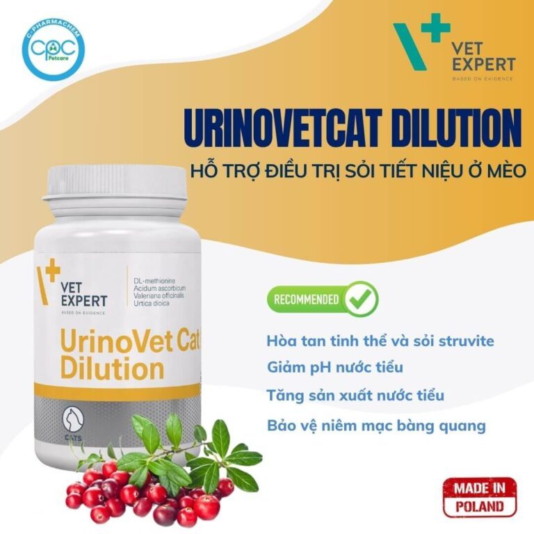 Vet Expert UrinovetCat Dilution hỗ trợ tiết niệu, sỏi struvite ở mèo Pet Love Premium