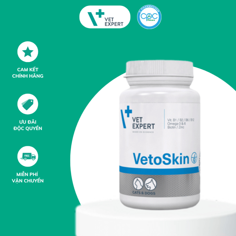 Viên hỗ trợ về lông da cho chó mèo Vet Expert VetoSkin Pet Love Premium