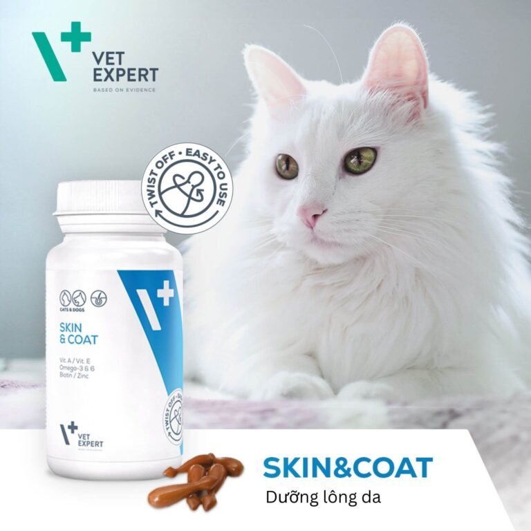 Viên hỗ trợ về lông da cho chó mèo Vet Expert VetoSkin Pet Love Premium
