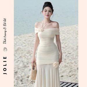 Váy body trễ vai thun lưới siêu sang chảnh