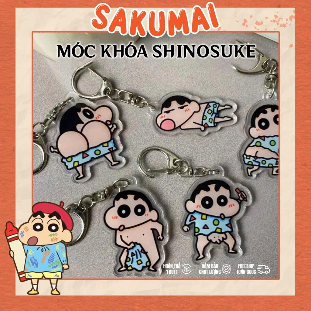Móc Acrylic, Móc Khoá Hình Shin Cậu Bé Bút Chì Shin-chan In 2 Mặt Acrylic Trong Suốt Dễ Thương Làm Quà Tặng - SakuMai
