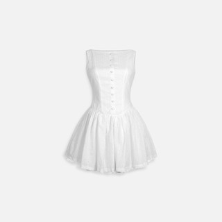 [Best Seller] Đầm Ngắn Dropwaist Texturede Thêu Họa Tiết Nổi Hoa Cotton, WDN121 SOME HOW STORE