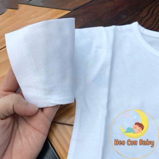 [CAO CẤP] Áo Trắng Tay Dài Hello B&B Cúc Giữa Cotton Mát Mịn Thấm Hút Mồ Hôi Cho Bé